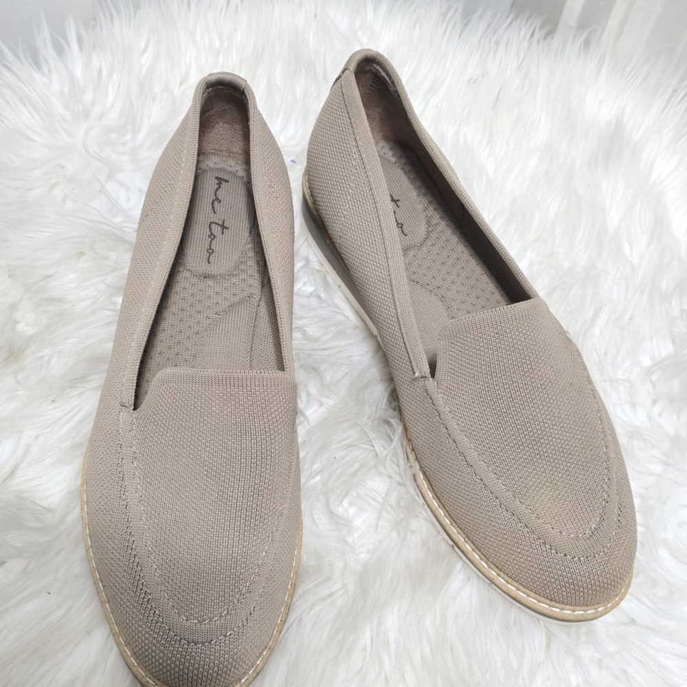 🌴Me Too Autry Wedge Sporty Mesh Tan Loafers Easy Slip-on Knit Shoes Size 9M
